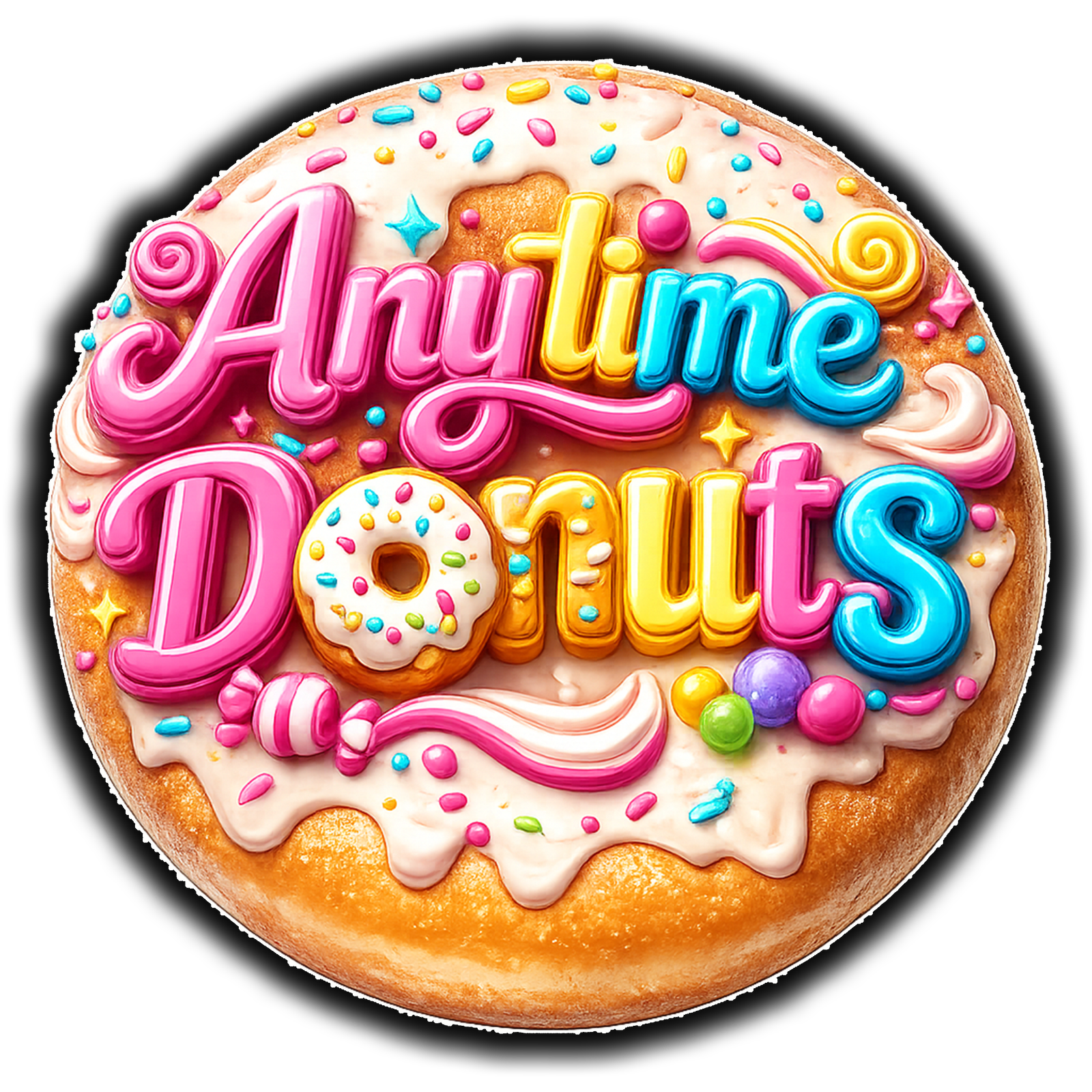 Anytime Donuts colorful brand design